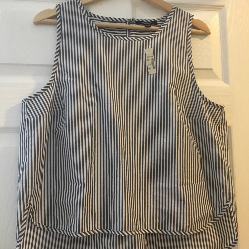 Madewell Poplin Cotton Crop Tank